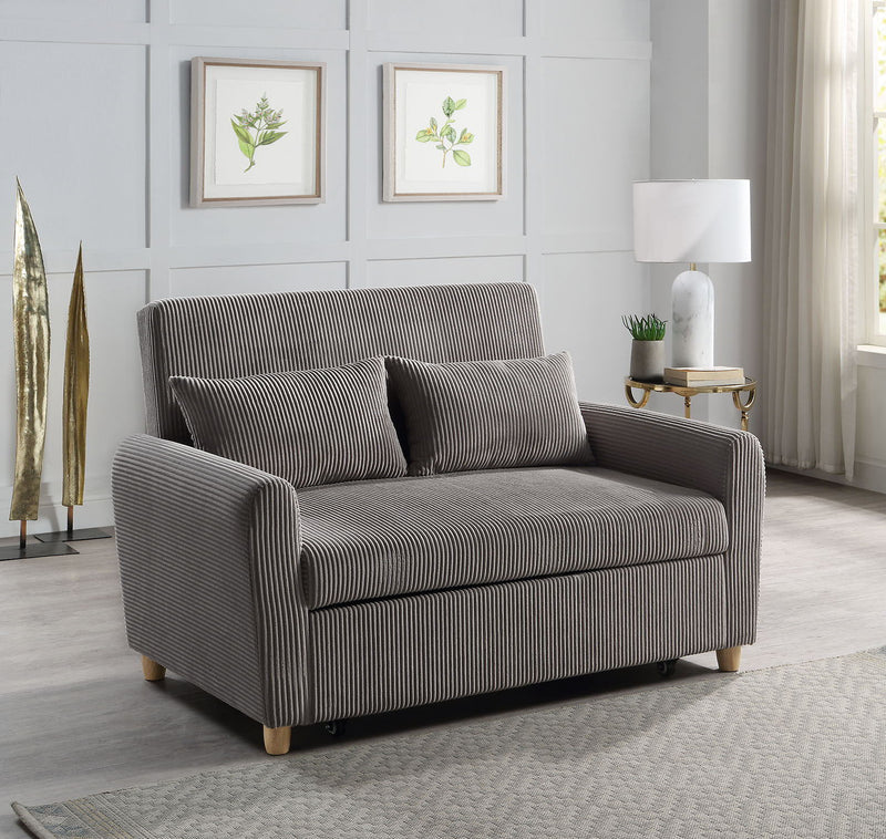 Justine - Convertible Sleeper Loveseat - Brown - R&R Furniture Gallery (Fountain Valley, CA)