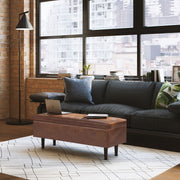 Shay - Large Square Coffee Table Storage Ottoman Mid-Century Style - R&R Furniture Gallery (Fountain Valley, CA)