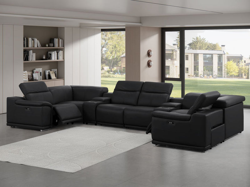 2679 - 8-Piece U-Shaped Power Reclining Sectional In Genuine Leather (2 Recliners)