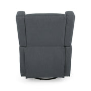 Noble House Landau contemporary fabric upholstered swivel recliner with plush cushioning and a sleek design.
