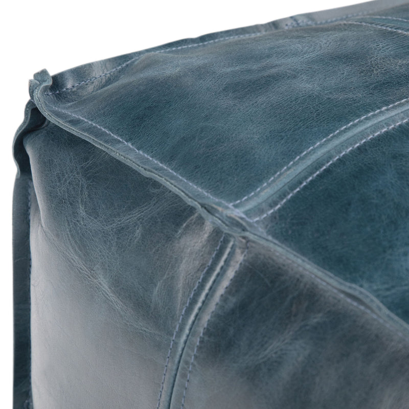 Manning - Square Pouf - Teal - R&R Furniture Gallery (Fountain Valley, CA)