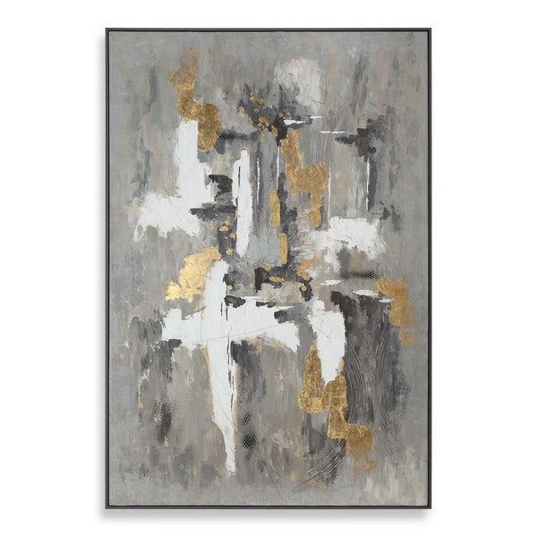 Crossover - Hand Painted Canvas - Black / Gold / Gray