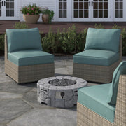 Reinforced outdoor fire pit by LSI Patio Furniture featuring a versatile design with a sturdy metal frame and fire bowl.