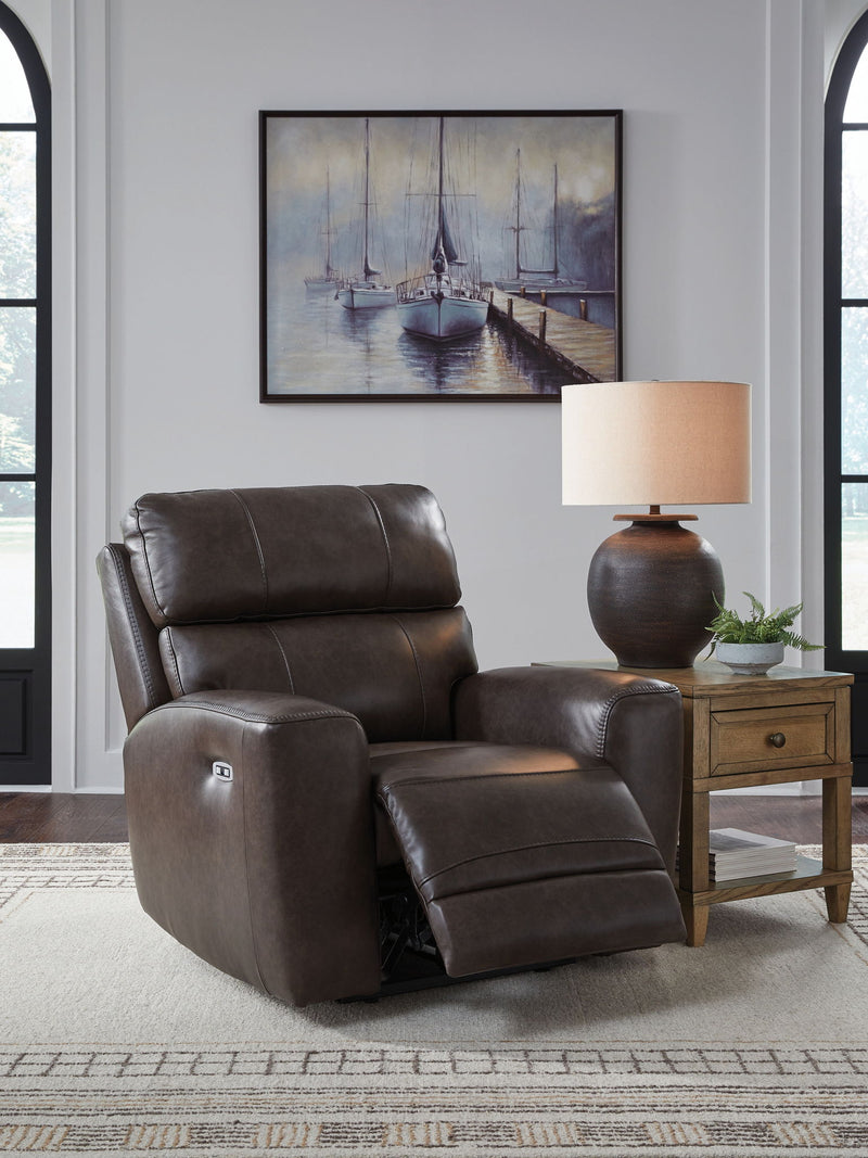 Crossplex - Power Recliner / Adjustable Headrest - Smoke - R&R Furniture Gallery (Fountain Valley, CA)