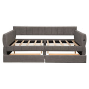 Upholstered Platform Bed With USB Charging - R&R Furniture Gallery (Fountain Valley, CA)