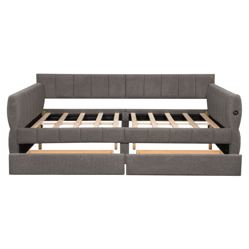 Upholstered Platform Bed With USB Charging - R&R Furniture Gallery (Fountain Valley, CA)