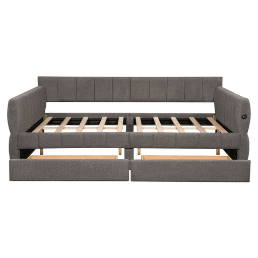 Upholstered Platform Bed With USB Charging - R&R Furniture Gallery (Fountain Valley, CA)