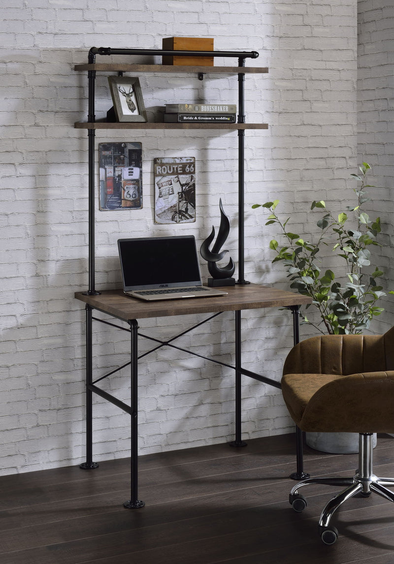 Ensata - Writing Desk - Rustic Oak & Black - R&R Furniture Gallery (Fountain Valley, CA)