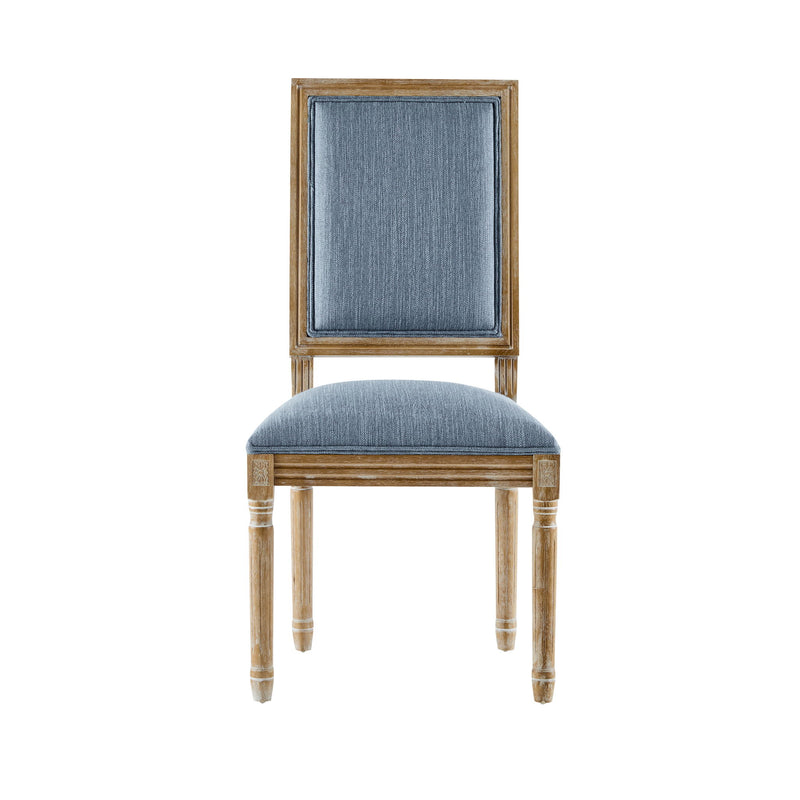 French Country Style Dining Chair With Upholstered Seating And Fluted Legs - R&R Furniture Gallery (Fountain Valley, CA)