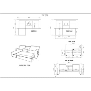 Terrence - Pull Out Sofa Bed - Dark Gray