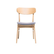 Set of 2 Noble House dining chairs with cushioned seats and wooden legs, perfect for a modern kitchen or dining room.