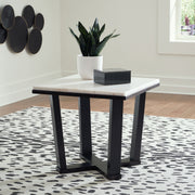 Fostead - Square End Table - White / Espresso - R&R Furniture Gallery (Fountain Valley, CA)