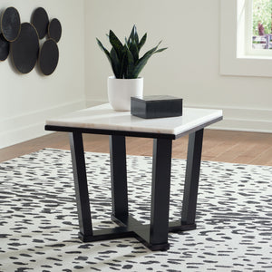 Fostead - Square End Table - White / Espresso - R&R Furniture Gallery (Fountain Valley, CA)