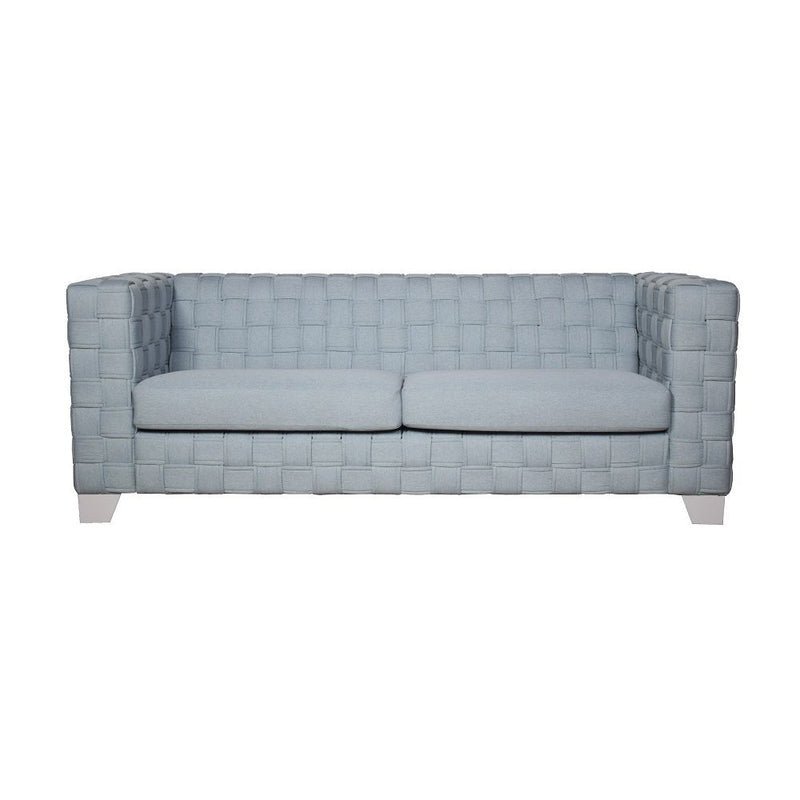 Saree - Sofa - Light Teal Chenille & White - R&R Furniture Gallery (Fountain Valley, CA)
