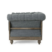 Fabric Upholstered Club Chair With Scrolled Tuxedo Arms - R&R Furniture Gallery (Fountain Valley, CA)