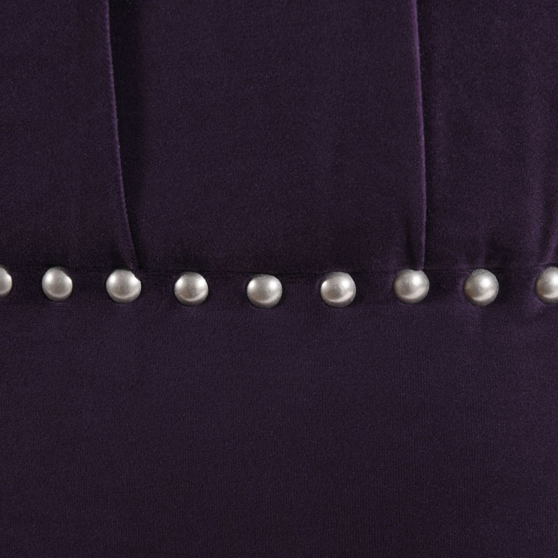 Dawn - Tufted Round Ottoman Nailhead Accents - Purple - R&R Furniture Gallery (Fountain Valley, CA)