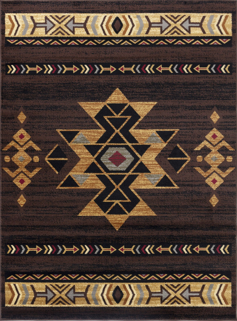 Tribes - 5'3" X 7'3" Southwest Area Rug - Brown - R&R Furniture Gallery (Fountain Valley, CA)