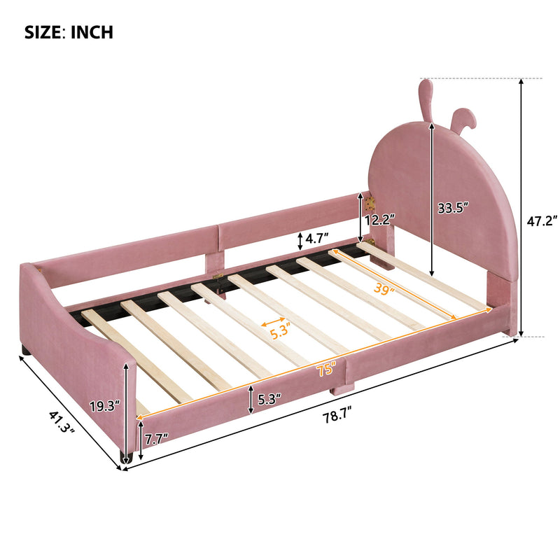 Upholstered Daybed With Rabbit Ear Shaped Headboard - R&R Furniture Gallery (Fountain Valley, CA)