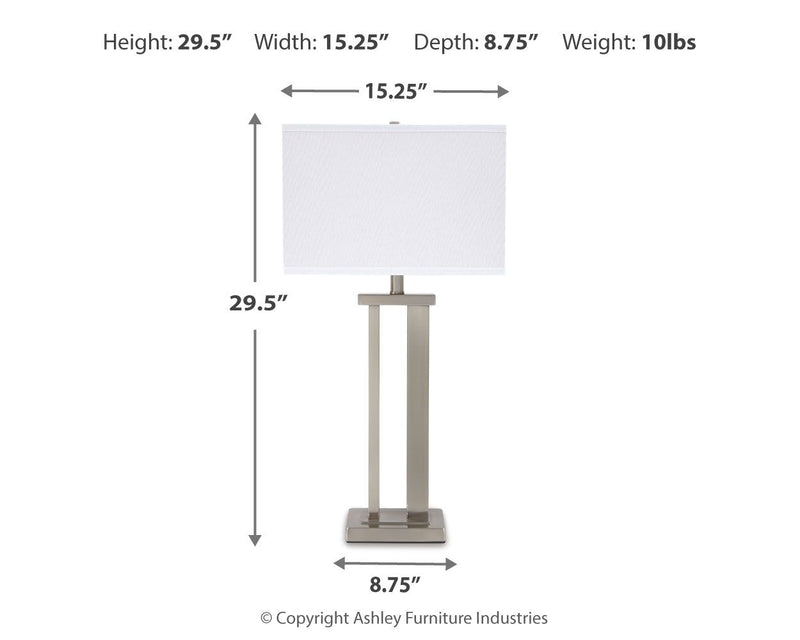 Aniela - Metal Table Lamp Set - R&R Furniture Gallery (Fountain Valley, CA)