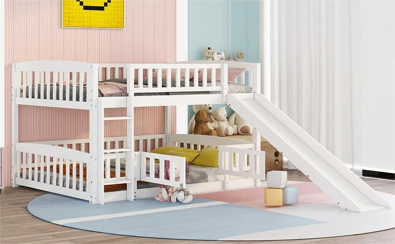 Low Bunk Bed With Slide, Fence And Ladder - R&R Furniture Gallery (Fountain Valley, CA)