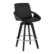 Lumi Source Cosmo set of 2 contemporary fixed height counter stools with swivel seats and round footrests.