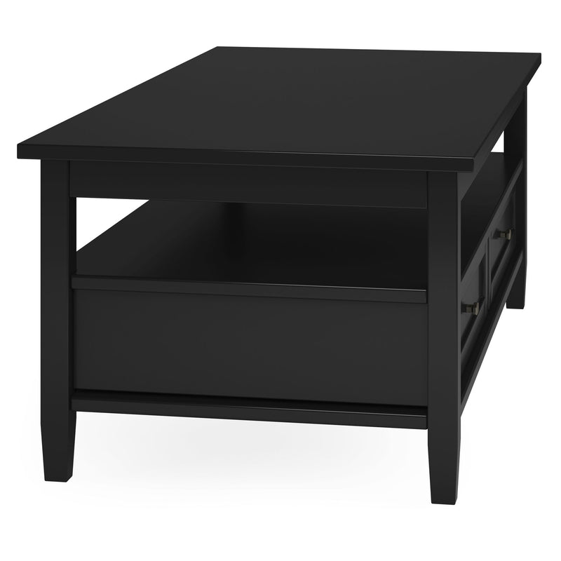Handcrafted Warm Shaker coffee table by Simpli-Home featuring a classic wooden design and sturdy construction.