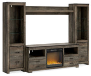 Trinell - 4-Piece Entertainment Center With TV Stand And Fireplace Insert - R&R Furniture Gallery (Fountain Valley, CA)
