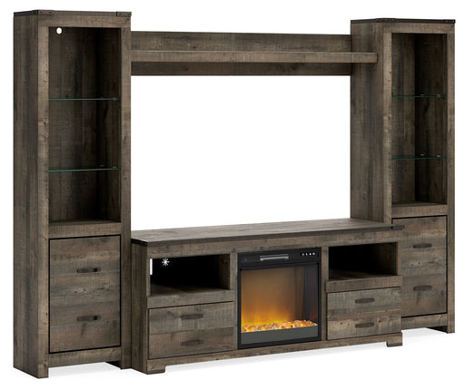 Trinell - 4-Piece Entertainment Center With TV Stand And Fireplace Insert - R&R Furniture Gallery (Fountain Valley, CA)