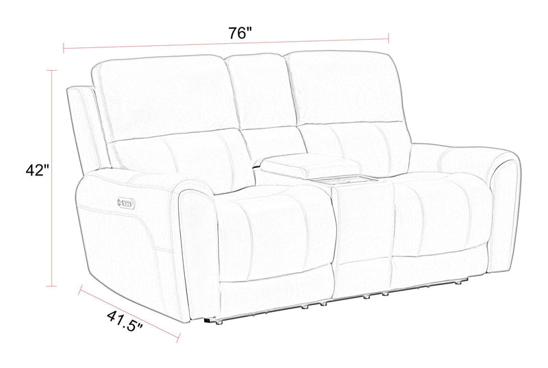Hancock - Zero Gravity Power Reclining Console Loveseat P3