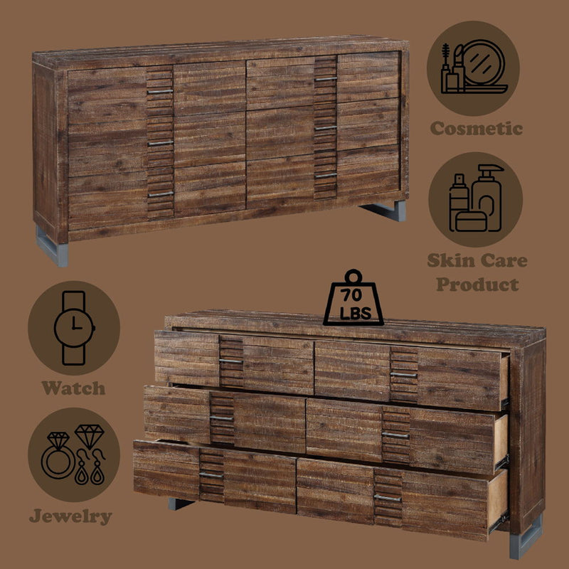 Andria - Dresser - Reclaimed Oak - R&R Furniture Gallery (Fountain Valley, CA)