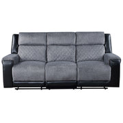 Alicia - Reclining Sofa - Gray / Black - R&R Furniture Gallery (Fountain Valley, CA)