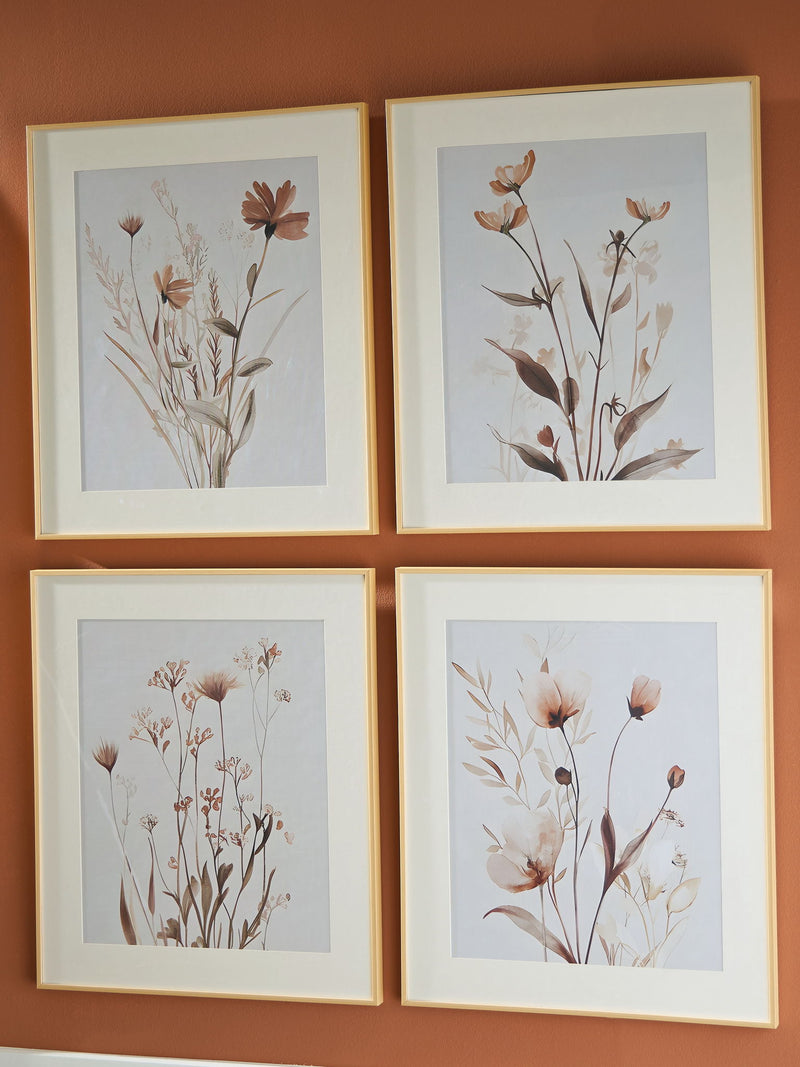 Chettings - Wall Art Set (Set of 4) - Beige / Gray / Blush - R&R Furniture Gallery (Fountain Valley, CA)
