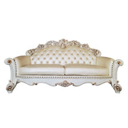 Vendome - Sofa With 5 Pillows - Champagne Synthetic Leather & Antique Pearl - R&R Furniture Gallery (Fountain Valley, CA)