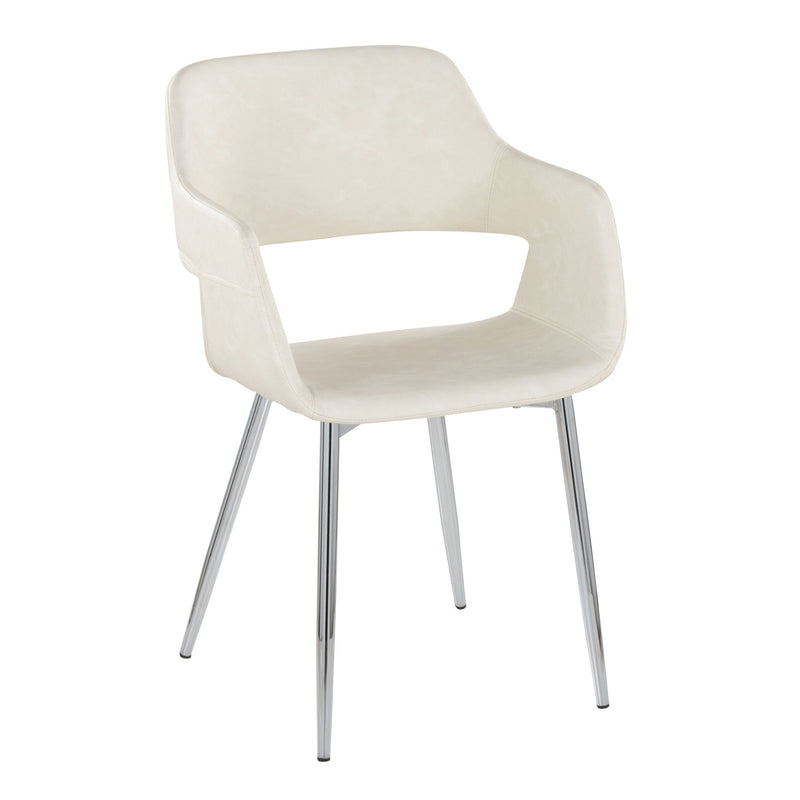 Set of two Lumi Source Margarite contemporary dining chairs with sleek design and neutral upholstery, ideal for modern dining rooms.
