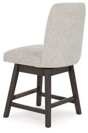 Burkhaus - Upholstered Swivel Barstool (Set of 2) - Beige / Dark Brown - R&R Furniture Gallery (Fountain Valley, CA)