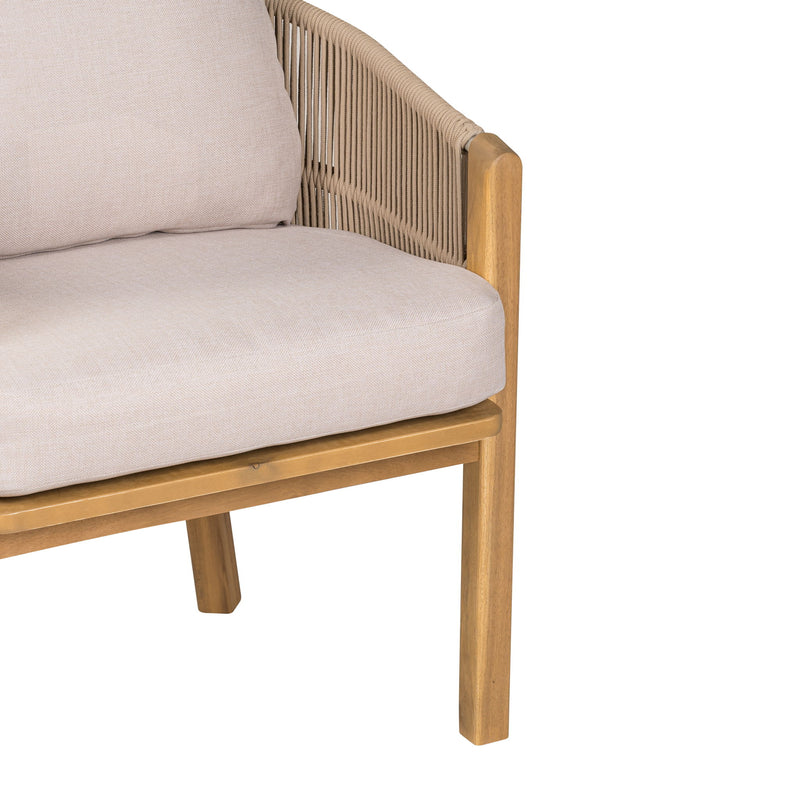 Grotta - Outdoor Dining Arm Chair (Set of 2) - Teak / Beige - R&R Furniture Gallery (Fountain Valley, CA)