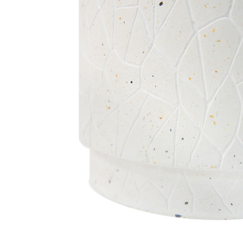 Outdoor Terrazzo Concrete Drum End Table, Living Room Accent Table - White Terrazzo - R&R Furniture Gallery (Fountain Valley, CA)