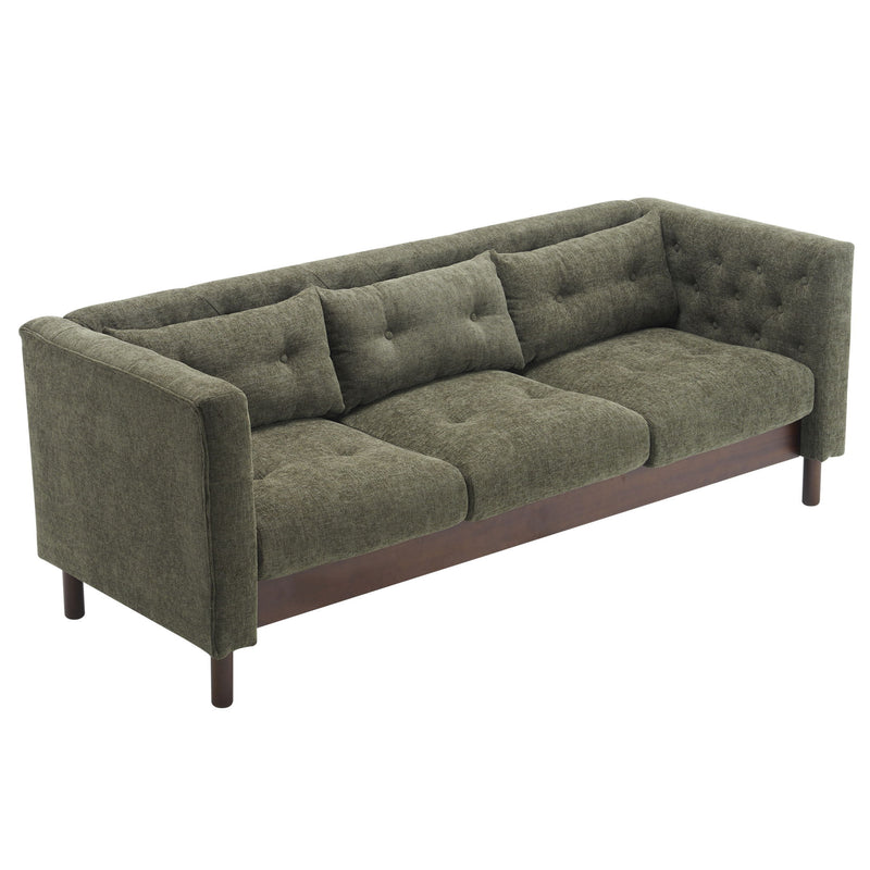 Modern Noble House upholstered 3-seater sofa with tufted design, ideal for living room relaxation and stylish home decor.