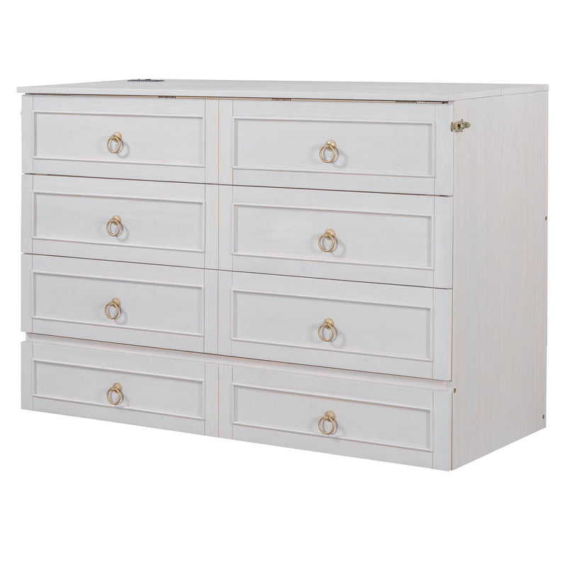 DreamHaus cabinet bed with large drawers and stylish design, showcasing a modern Murphy bed with ample storage space.