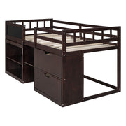 Low Loft Bed With Rolling Desk, Shelf And Drawers - R&R Furniture Gallery (Fountain Valley, CA)