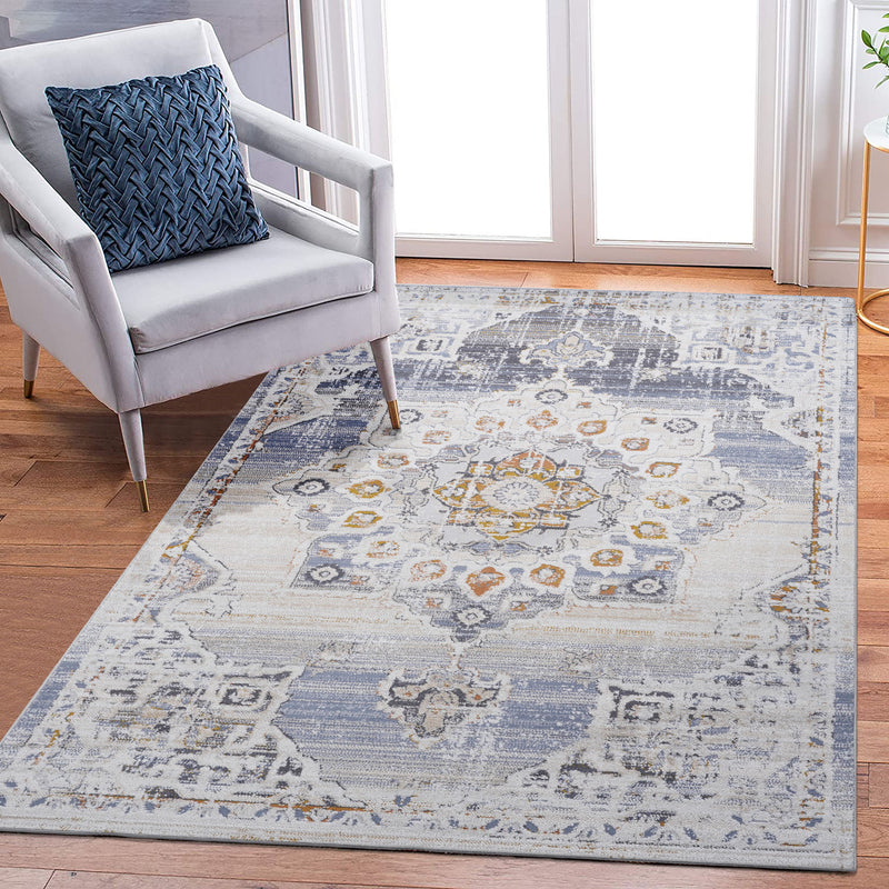 Payas - 8' X 10' Medallion Area Rug - Cream / Gold - R&R Furniture Gallery (Fountain Valley, CA)