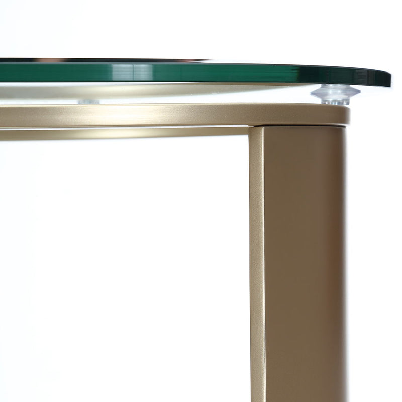 Houston - Round Chairside Table - Brushed Gold - R&R Furniture Gallery (Fountain Valley, CA)
