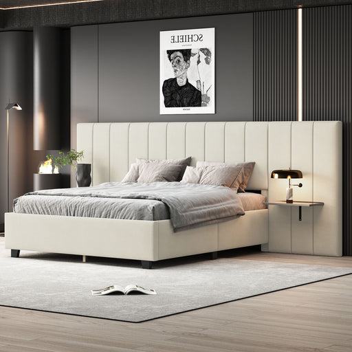 Upholstered Platform Bed With Big Headboard - R&R Furniture Gallery (Fountain Valley, CA)