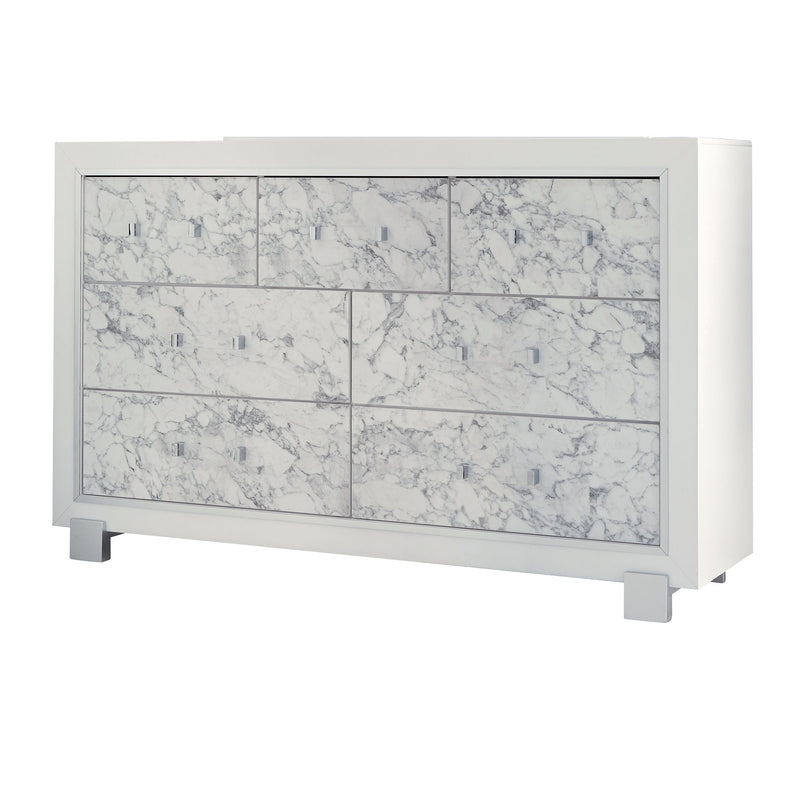Skye - Marble Dresser - White - R&R Furniture Gallery (Fountain Valley, CA)