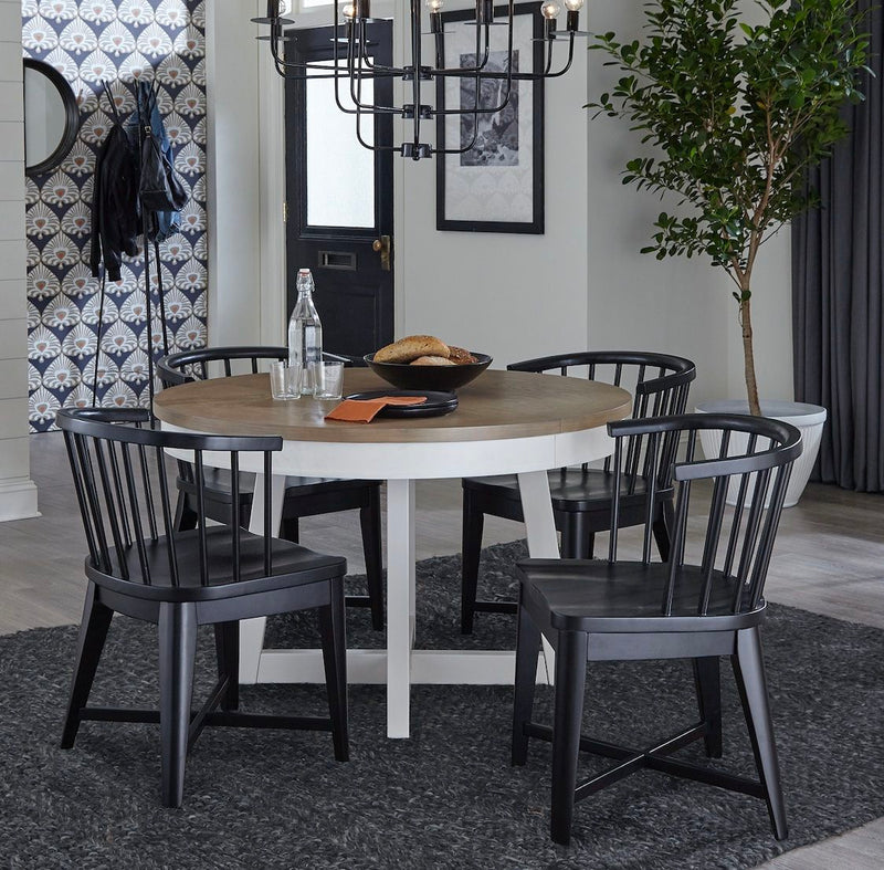 Americana Modern Dining - Barrel Dining Chair (Set of 2) - Black - R&R Furniture Gallery (Fountain Valley, CA)