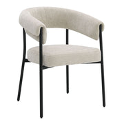 Jirina - Chenille Arm Chair (Set of 2) - Beige & Black - R&R Furniture Gallery (Fountain Valley, CA)