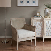 Cane Armchair With High Density Foam - Cream / Reclaimed Natural - R&R Furniture Gallery (Fountain Valley, CA)