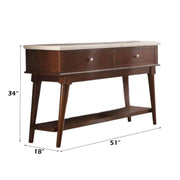 Gasha - Server - White Marble Top & Walnut - R&R Furniture Gallery (Fountain Valley, CA)