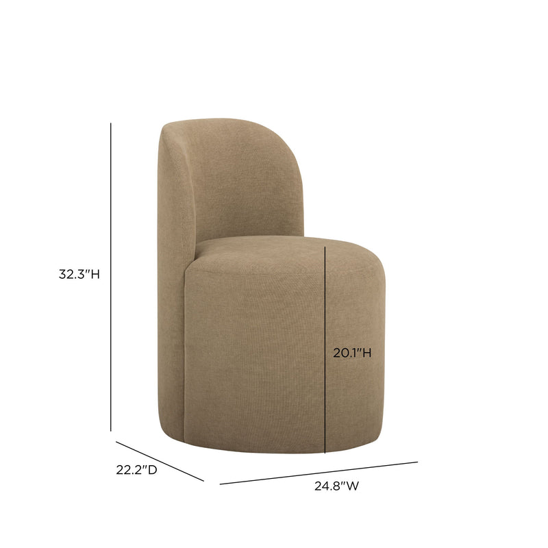 TOV Furniture Persa dining side chair with modern design, wooden legs, and upholstered seat in a stylish living space.