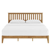 Ridgecrest Home Malinda panel bed with a sleek wooden frame and modern design, shown in a contemporary bedroom setting.
